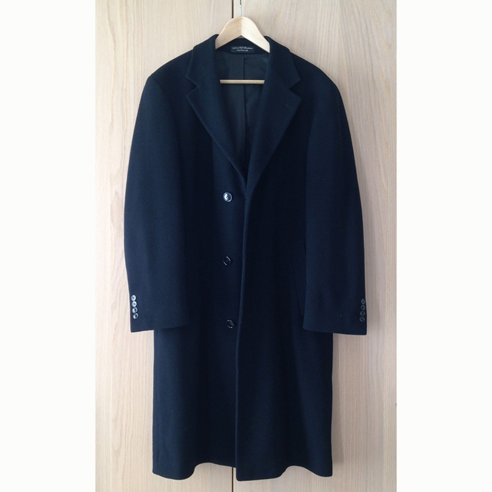 Men's  38R Black Cashmere RonChereskin long jacket